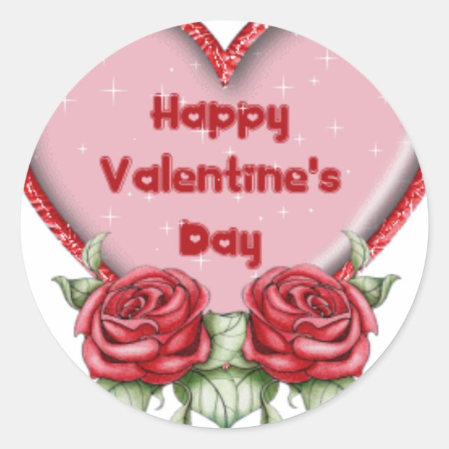 Sticker Rond Valentines matériel de jour (Devant)