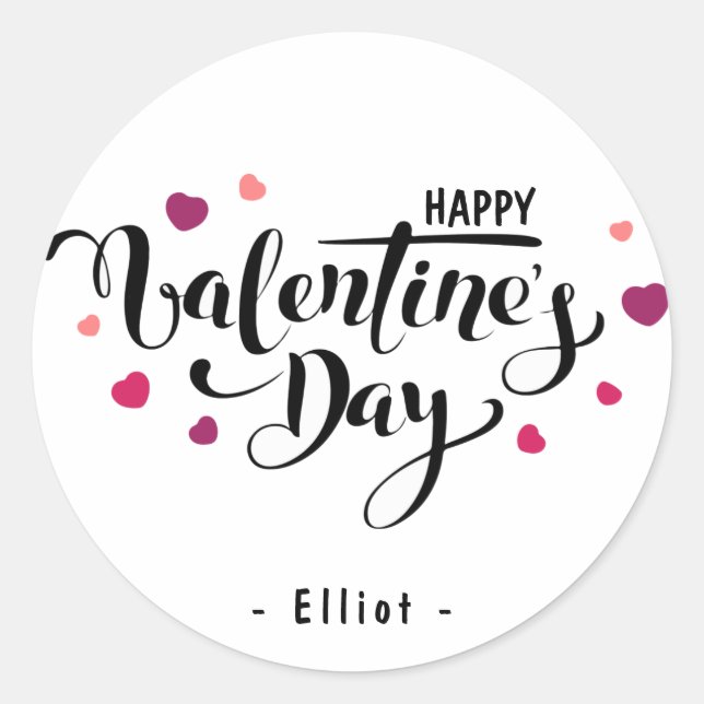 Sticker Rond Valentines pour enfants pour l'école (Devant)
