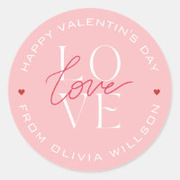 Valentins Day Love Typographie rose blanc