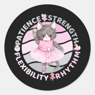 Sticker Rond Valeurs de base du danseur de ballet - Ballerina