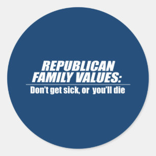Sticker Rond Valeurs républicaines - Ne tombez pas malade