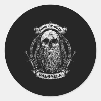 Sticker Rond Valhalla Odin Viking Motif