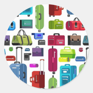 Sticker Rond Valises au néon