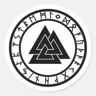 Sticker Rond Valknut II - Cercle de rune