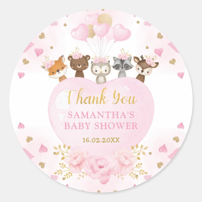 Sticker Rond Vallentines de Bois Vive Amour Bébé Fille (Devant)