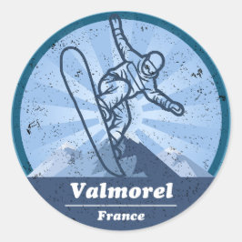Sticker Rond Valmorel Station de ski - Snowboard