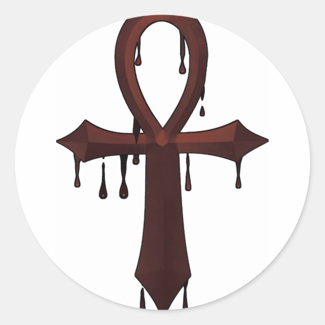Sticker Rond VAMPIRE ANKH -Bloody (Devant)