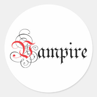 Sticker Rond Vampire calgraphique