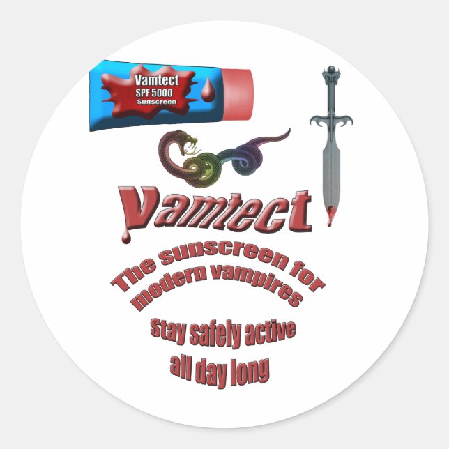 Sticker Rond Vampire écran solaire (Devant)