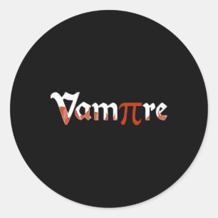 Sticker Rond Vampire Funny Halloween Pi Jour Joke Costume Math 