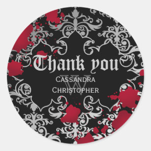 Sticker Rond Vampire gothique Halloween mariage merci
