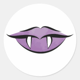 Sticker Rond Vampire Lèvres Goth Halloween Stick Rond Anniversa