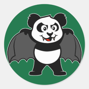 Sticker Rond Vampire Panda