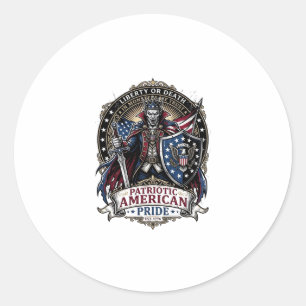 Sticker Rond Vampire Patriotique Liberté Seigneur Horreur Monst