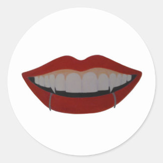 Sticker Rond Vampire teeth