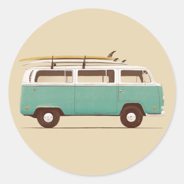 Sticker Rond Van bleu | Florent Bodart (Devant)