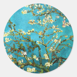 Sticker Rond Van Gogh Art Art Art Aramier en fleurs