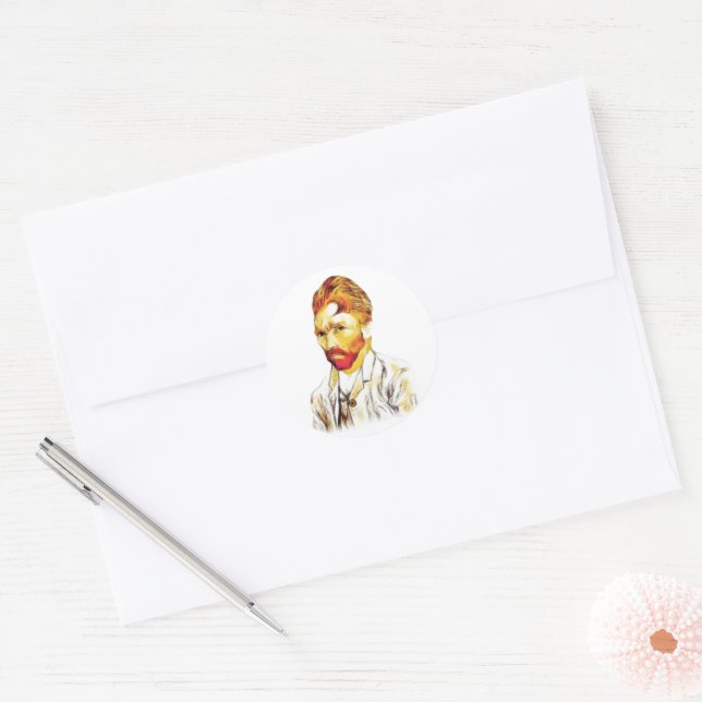 Sticker Rond Van Gogh Hair Do (Enveloppe)