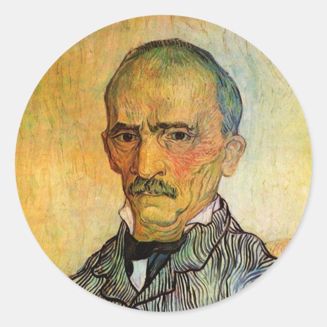 Sticker Rond Van Gogh Portrait de Trabuc, Impressionnisme Vinta (Devant)