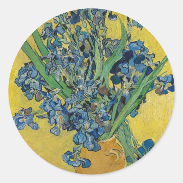 Sticker Rond Van Gogh Vase avec l'impressionnisme classique d'I (Devant)