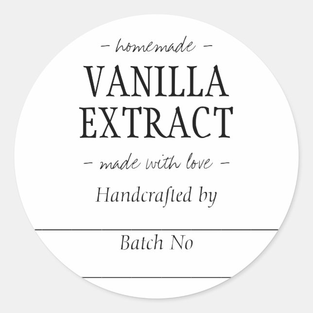 Sticker Rond Vanille artisanale artisanale Extrait Cuisine Jar (Devant)