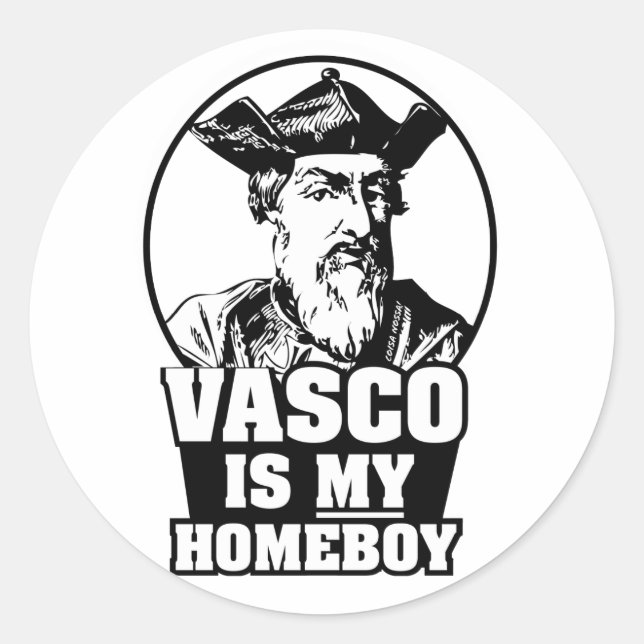 Sticker Rond Vasco da Gama est mon Homeboy (Devant)