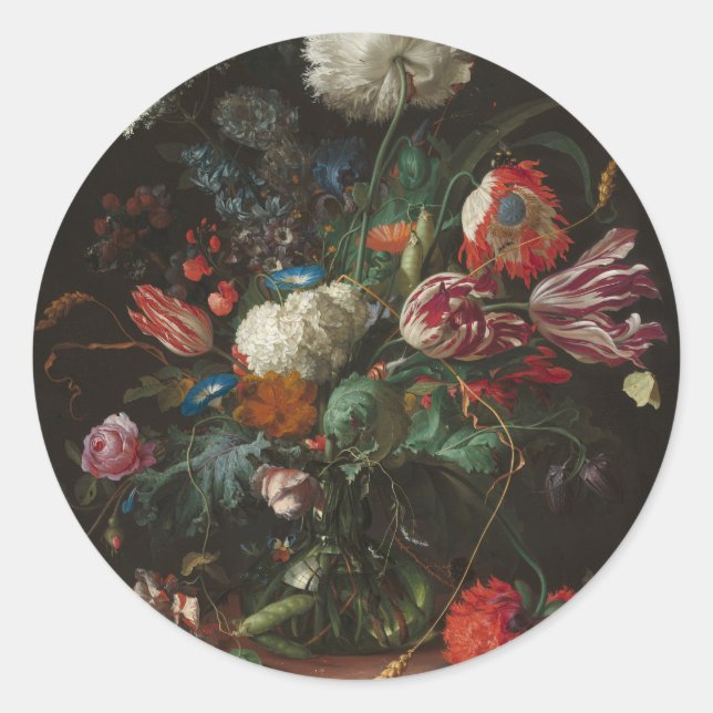 Sticker Rond Vase des fleurs - Jan Davidsz. de Heem (Devant)