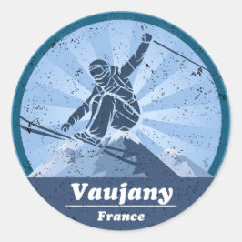 Sticker Rond Vaujany Station de Ski - Skieur