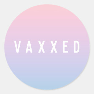 Sticker Rond Vaxxed   Pastel Gradient Covid-19 Vacciné