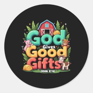 Sticker Rond Vbs 2025 Ferme Animale École Biblique De Vacances