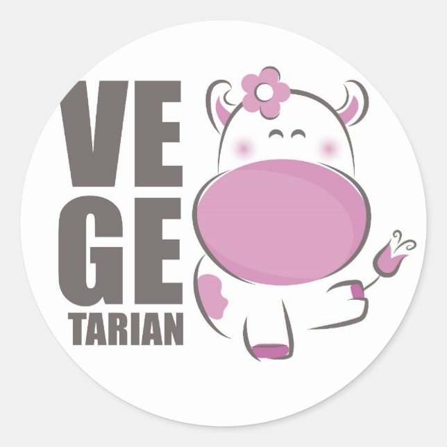 Sticker Rond Ve Ge Tarian (Vache Rose) (Devant)