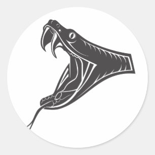 Sticker Rond vecteur-tête-serpent