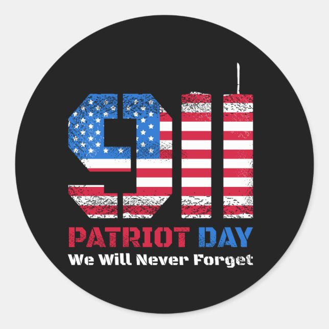 Sticker Rond Vector patriot jour design avec drapeau américain  (Devant)