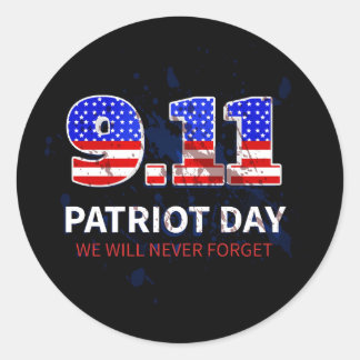 Sticker Rond Vector usa patriot day