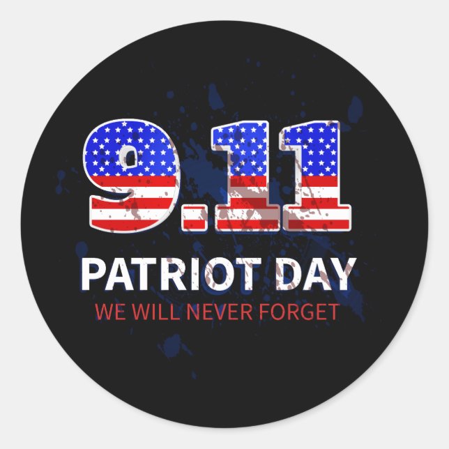 Sticker Rond Vector usa patriot day (Devant)