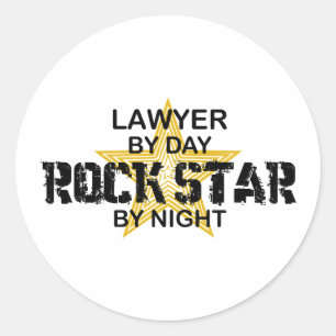 Sticker Rond Vedette du rock d'avocat par nuit