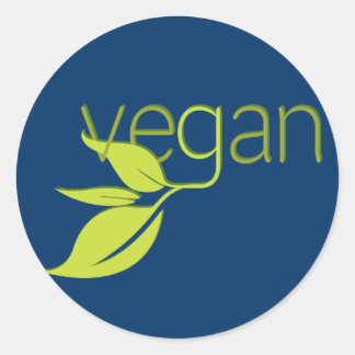 Sticker Rond Vegan feuilles