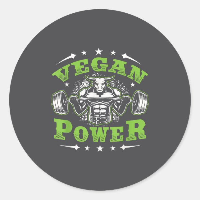 Sticker Rond Vegan Fitness Workout I'm Vegan Wer  (Devant)