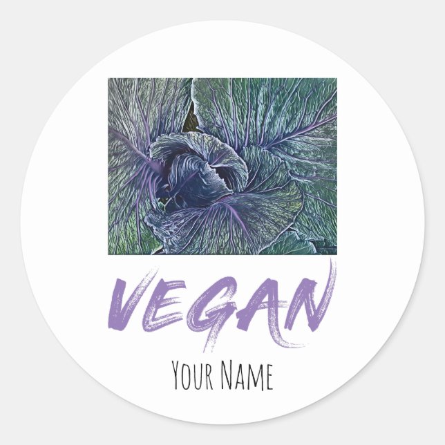 Sticker Rond Vegan Red Cabbage (Devant)