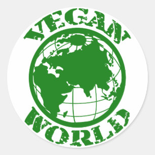 Sticker Rond Vegan World