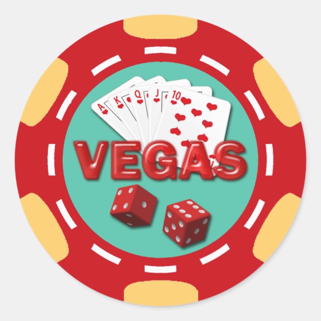 STICKER ROND VÉGAS POKER CHIP (Devant)