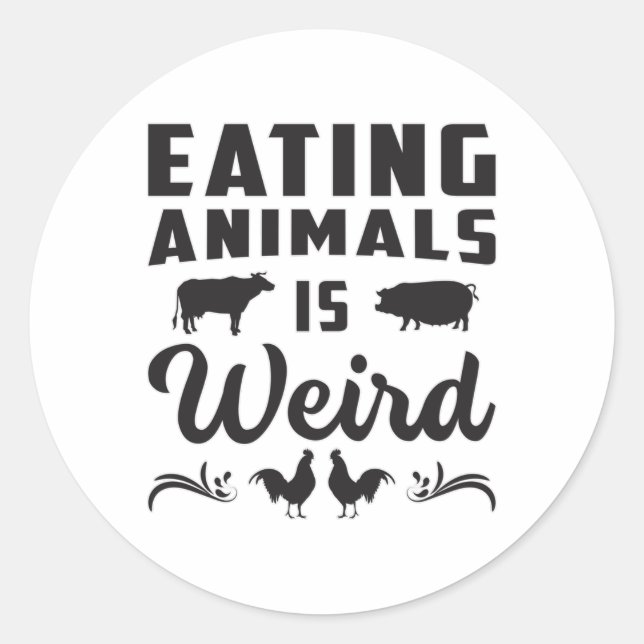 Sticker Rond Végétal Droits des animaux Veganisme Alimentation  (Devant)