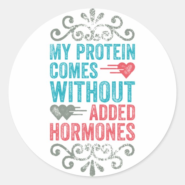 Sticker Rond Végétan Non Ajouté Hormones (Devant)