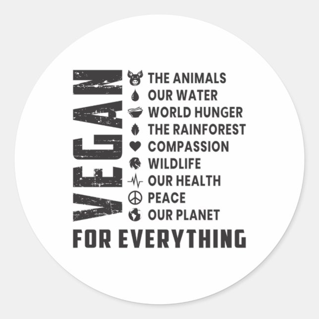 Sticker Rond Vegetarian Vegetarian Vegetables Véganisme Funny C (Devant)