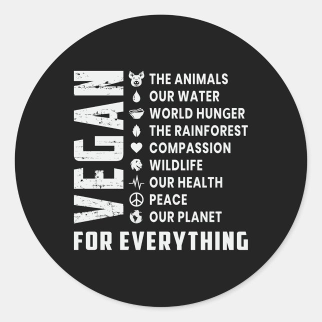 Sticker Rond Vegetarian Vegetarian Vegetables Veggie Veganism C (Devant)