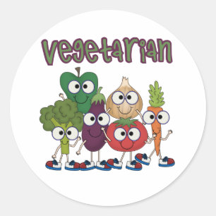 Sticker Rond Végétarien