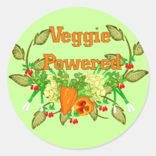 Sticker Rond Végétarien actionné