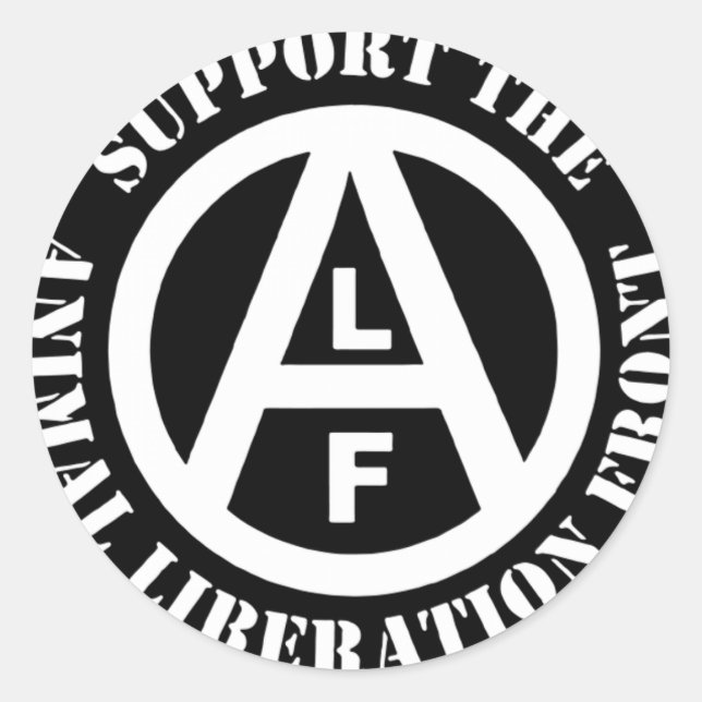 Sticker Rond Végétarien soutien végétal Front de libération ani (Devant)