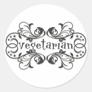 Sticker Rond Végétarien vintage