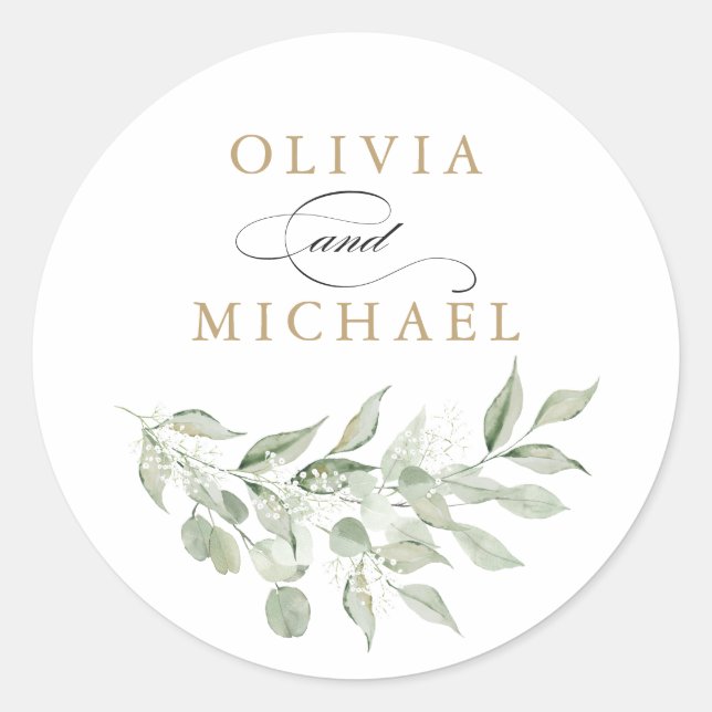 Sticker Rond Végétation Branche d'olivier Enveloppe de respirat (Devant)